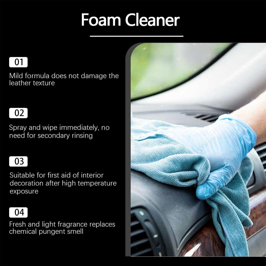Car Interior Cleaning Spray Mild Cleaning Decontamination Maintenance Leather Fabric Plastic Universal Portable 100ml