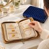 Zipper Clear Pocket Jewelry Storage Book Velvet Jewelry Storage Bag  for Home