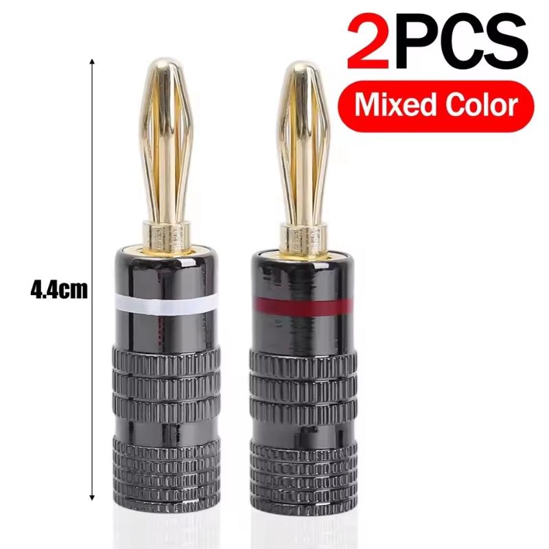HiFi Banana Plug Connectors Gold Plated OFC Material Speaker Terminal Adapters for Professional Studio Audio Equipment