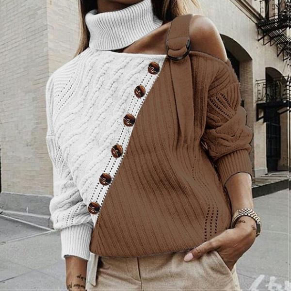 Women's Long Sleeve Sweater Turtleneck 