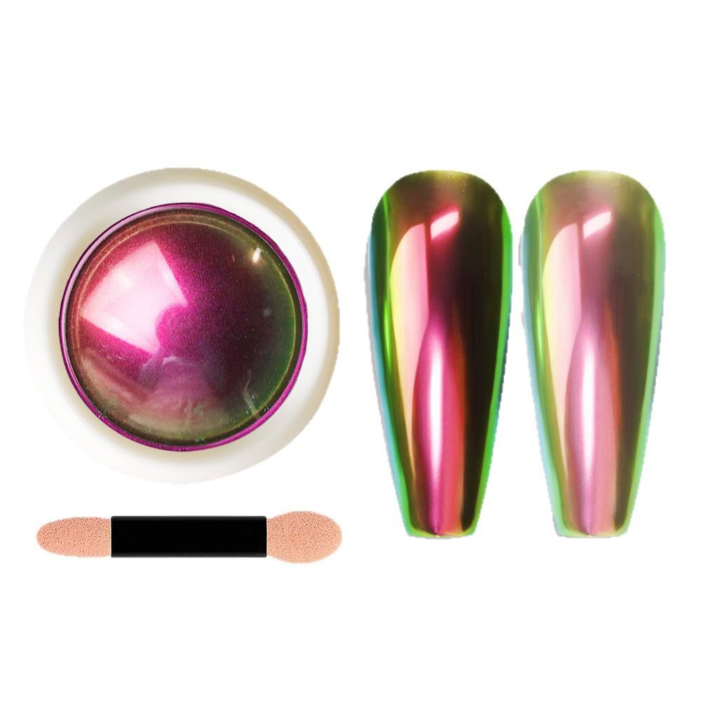 12 Colors Optical Chameleon Mirror Powder, Nail Glitter Laser Powder, DIY Nail Art Decoration Material, Shimmering Color-Shifting Effect