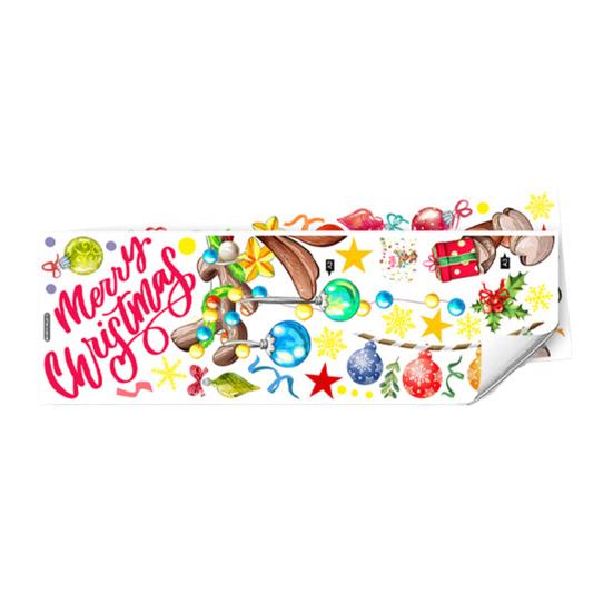 2 Sheets/Set Christmas Elk Wall Sticker Waterproof PVC Self-adhesive Home Office