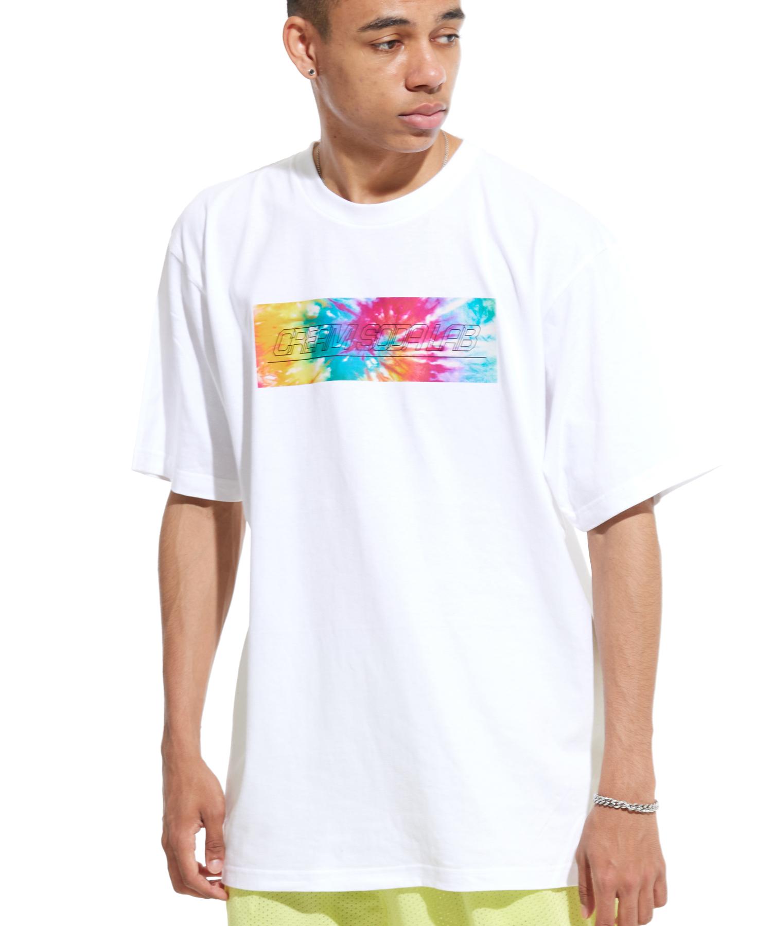 Cream Soda Lab Lab Cr Big Tie-Dye Boxy Short Sleeve T-Shirt White L