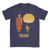 Unisexs Peace Walking Monk Dog Sunset Zen Art T Shirts Cotton Clothing Hipster Short Sleeve Round Neck Tee Shirt XL XL TShirts