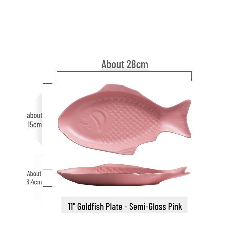 Nordic Style Ceramic Fish Plate for Breakfast & Western Cuisine