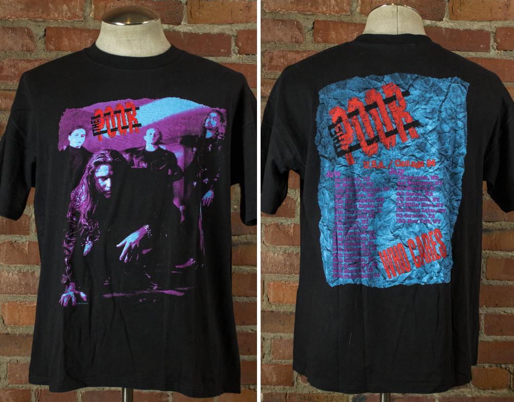 Vintage 1994 The Poor Who Cares USA Canada Tour Black Concert T Shirt Unisex S
