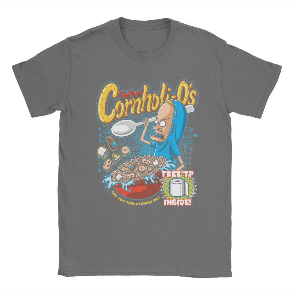 Cornholi-Os Beavis And Butthead T-Shirt for Men Vintage Cotton Tee Shirt O Neck Short Sleeve T Shirt Gift Idea Clothing