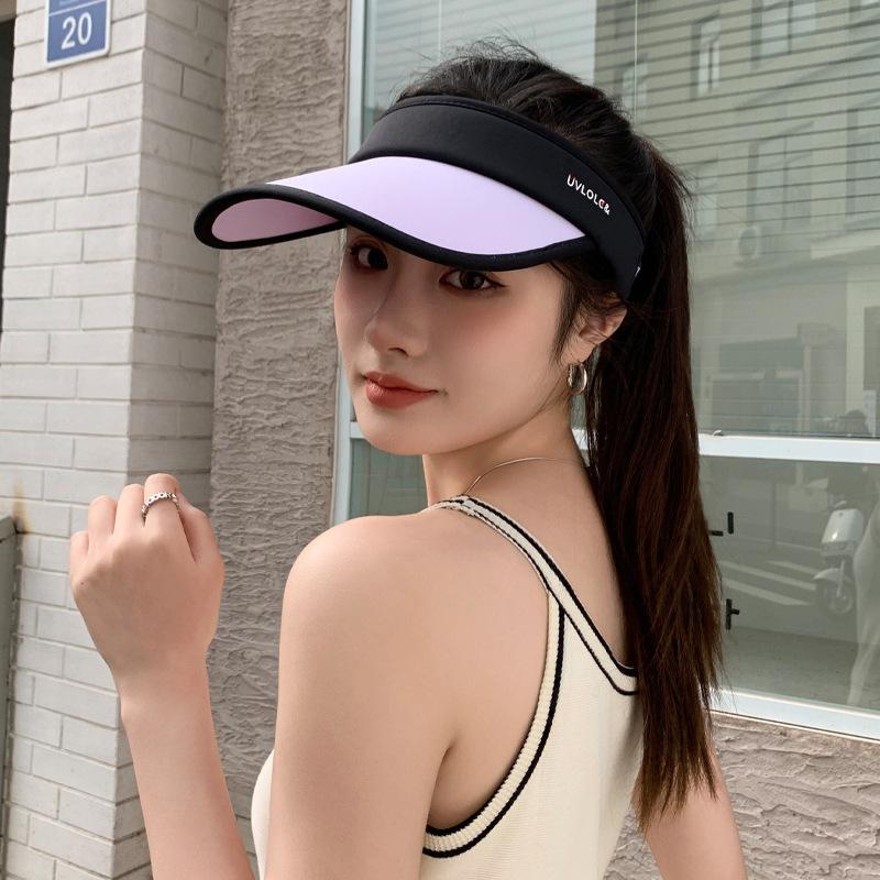 

Летняя новая шляпа женская однотонная белая кепка с открытым верхом простая спортивная защита от солнца теннисная кепка с возможностью завязать хвостик One Size