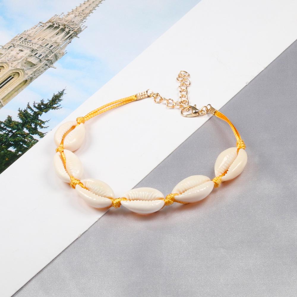 Personalized Adjustable Woven Bracelet with Geometric White Shell Pendant for Men and Women