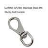 5PCS Stainless Steel 304 Swivel Bolt Snap Hook 69mm 88mm Heavy Duty Metal Stainless Steel Swivel Spring Snap Hooks