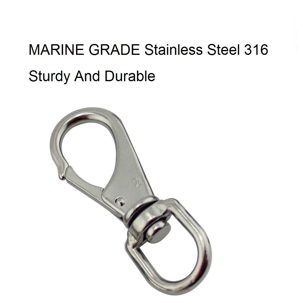 5PCS Stainless Steel 304 Swivel Bolt Snap Hook 69mm 88mm Heavy Duty Metal Stainless Steel Swivel Spring Snap Hooks