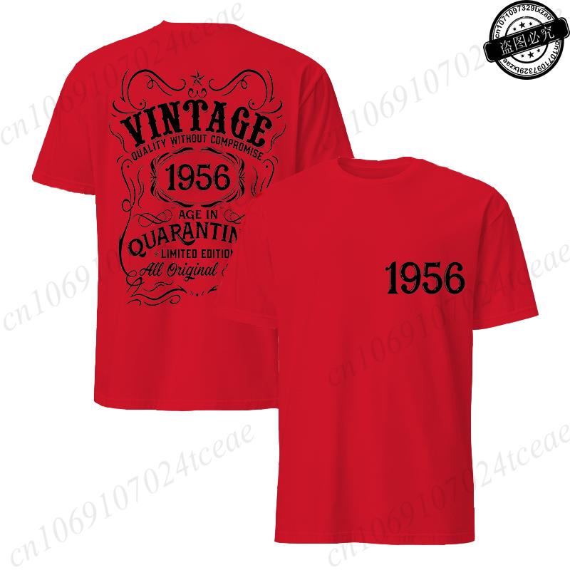 Mens Tshirt Vintage 1956 Age in Quarantined Limited Edition All Original Birthday Print Funny Male Tops Summer Casual Tshirt