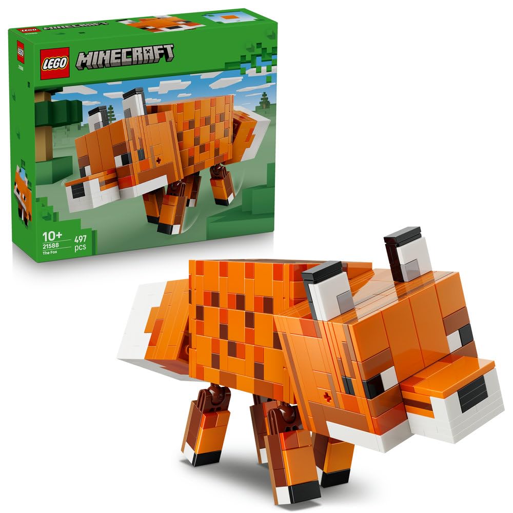 LEGO Minecraft Fox Toy Playset 21588 Birthday Gift Animal Creatures Kids 10-12 Years Old Boys and Girls