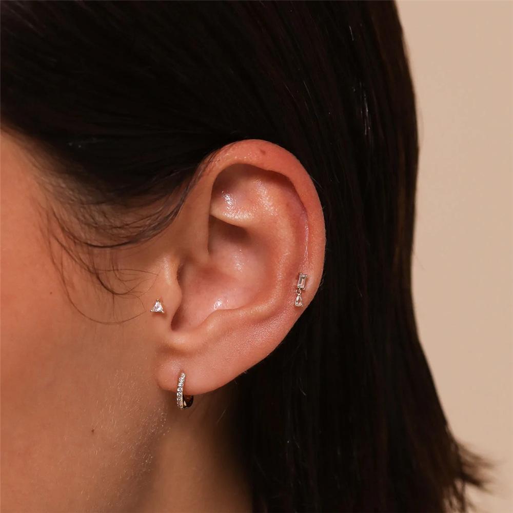 Trendy Simple Gold Plated 925 Sterling Silver Hoop Earrings for Women Wedding Engagement or Anniversary Party Gift