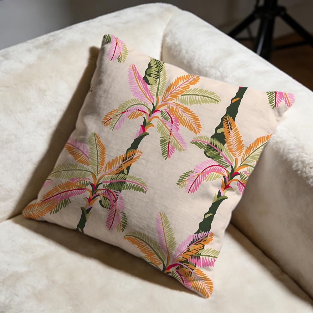 Palm Tree Cushion Cover Soft Decorative Pillow Case Suitable for Bedroom Sofa Car Travel Use