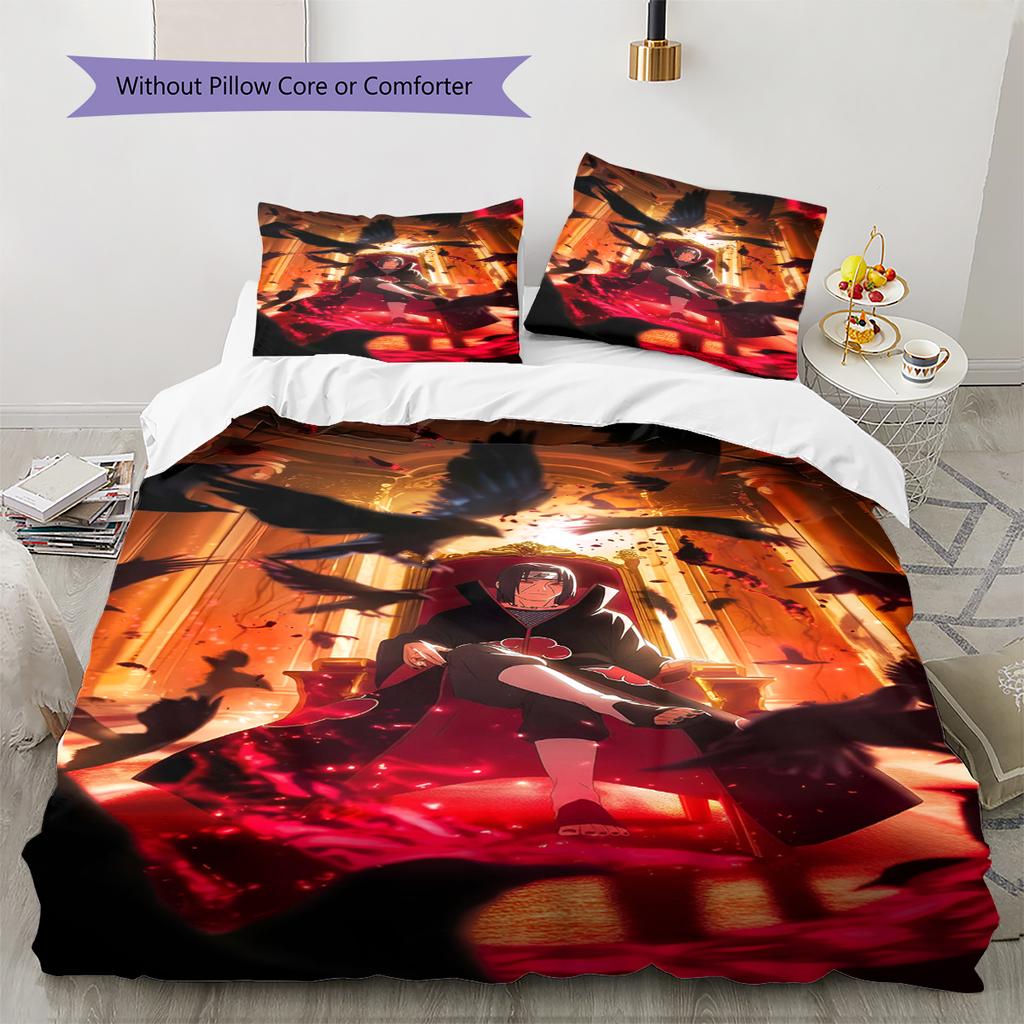 Pościel z wzorem kreskówkowym Zestaw kołdry Poszewka na kołdrę Poszewka na poduszkę Dekoracja domu Prezent urodzinowy (1 * poszwa na kołdrę + 2 * poszewki na poduszki, bez rdzenia)