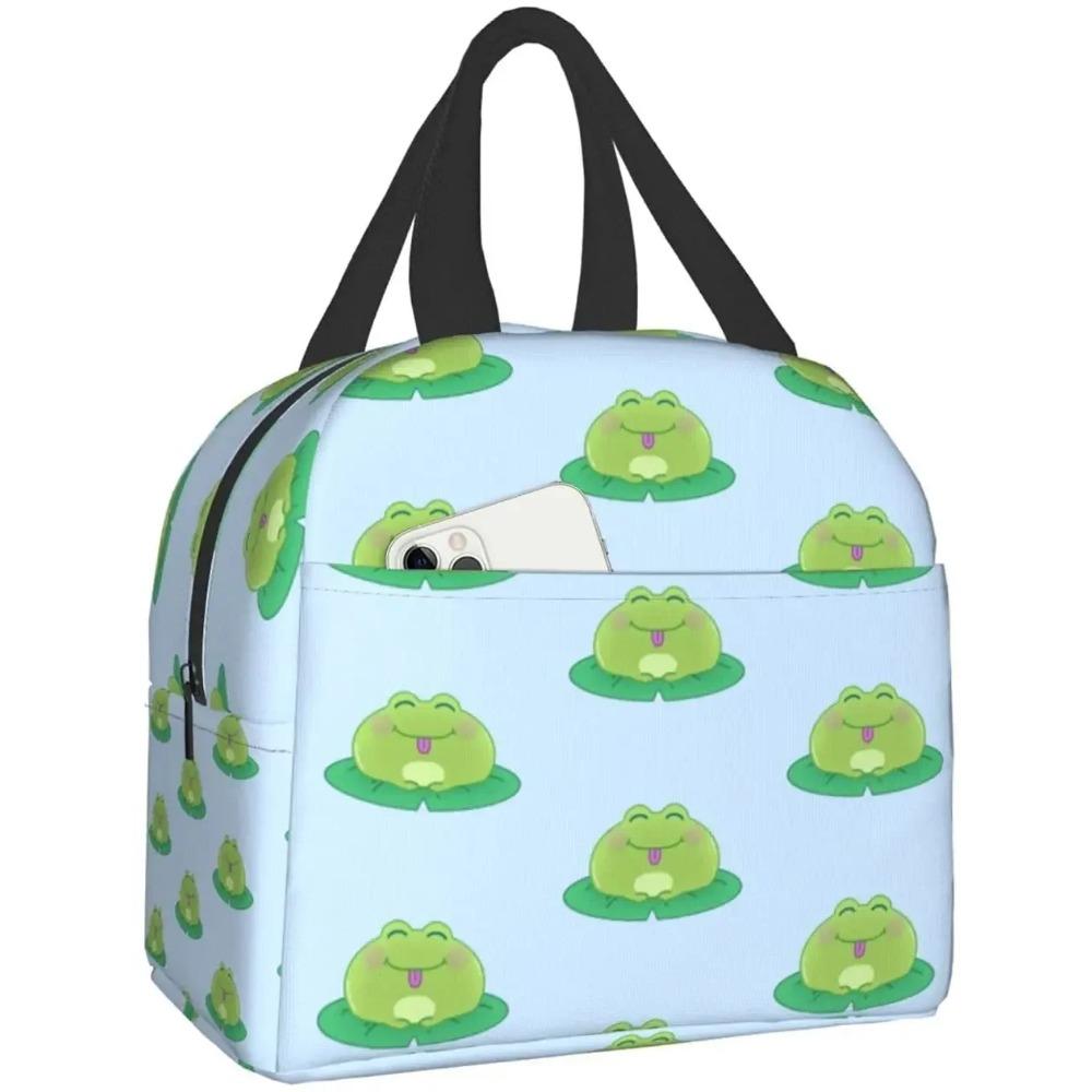 Zabawna Urocza Żaba Zwierzę Torba na Lunch Podróżne Pudełko Praca Bento Termiczna Wielokrotnego Użytku Torba Piknikowa Pudełka Izolowane Torby na Zakupy dla Kobiet Mężczyzn