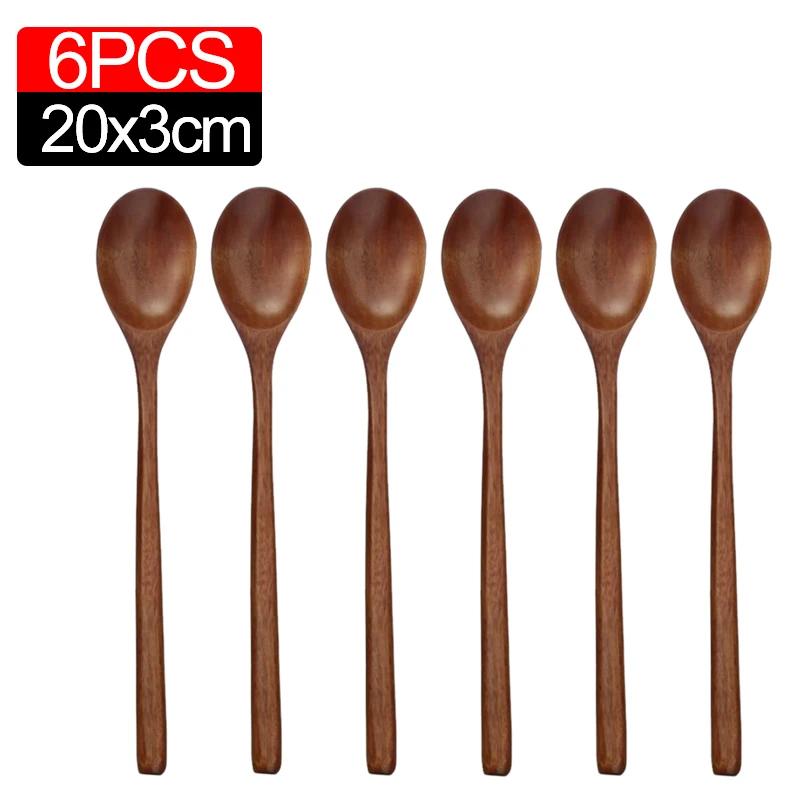 6/1PCS Natural Coconut Bowl Set Wooden Salad Ramen Bowl Coconut Wood Spoon Set Coco Smoothie Kitchen Tableware Coconut Bowl