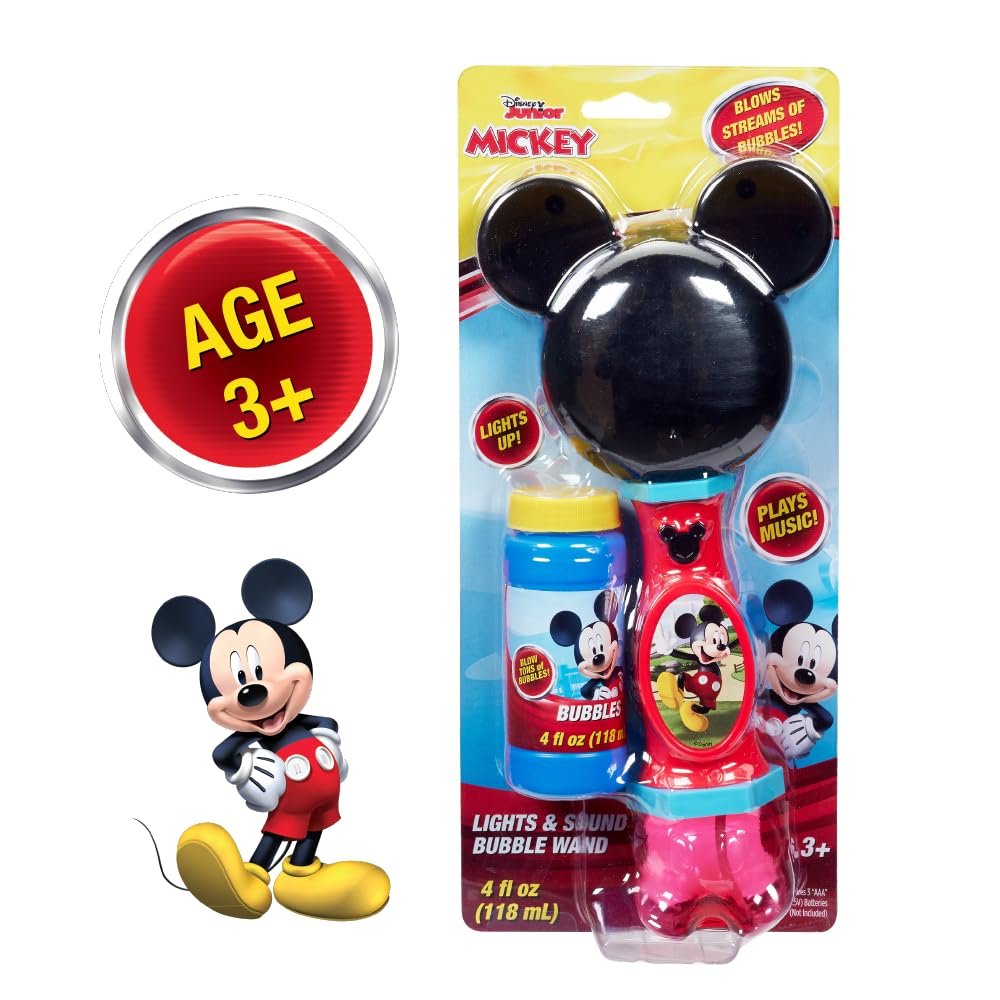 Disney Mickey Mouse Light and Sound Bubble Wand with Bubble Solution 20511
