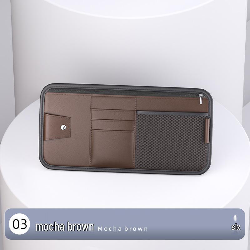 Car Sun Visor Multifunctional Storage: Glasses Case, Sunglasses Clip, CD Board, Card Holder, Storage Bag.