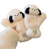 Winter Ladies' Fashion Plush Gloves Girls Cute Parcha Dog Warm Thicked Plush Mittens Outdoor Riding Cold Resistant Gloves
