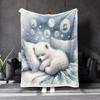 [Magic Throw Blanket] Cozy Polar Bear Print Throw Blanket - Multi-Use Magic, Soft, Warm & All-Season Comfort for Bedroom, Sofa,