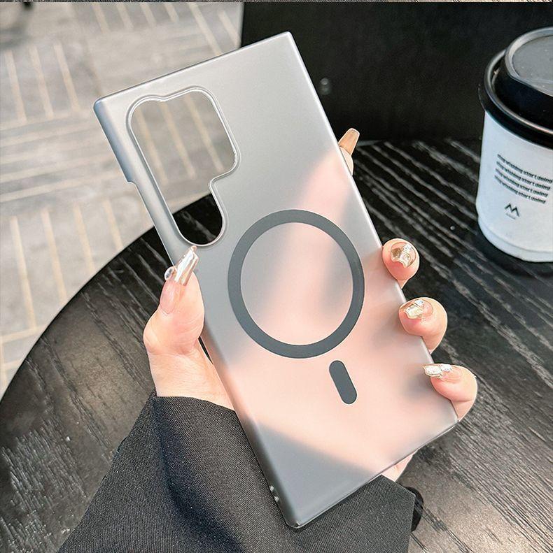 Frosted Transparent Case Suitable for Samsung S25 Ultra Magnetic Phone Case S24plus Heat Dissipation Protective Case S23 Trendy