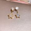 Early Summer Love Song~ Super Sparkling Zircon Round Star Stud Earring Clip Set Light Luxury Advanced Sense No Ear Piercing Ear Bone Clip