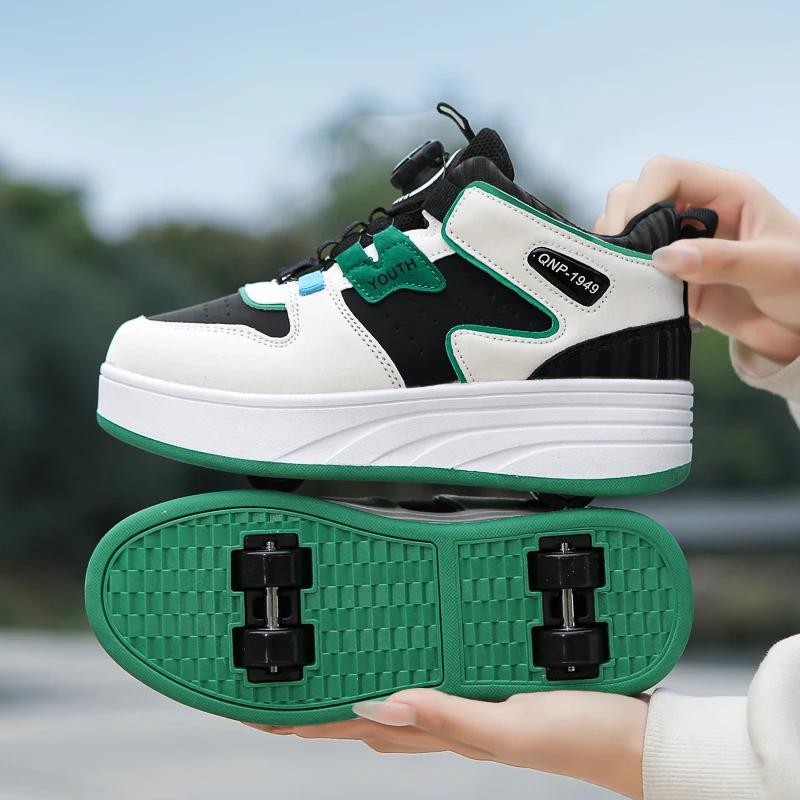 Students children's shoes four wheel light shoes Boys invisible roller shoes large size outdoor sports walking  women