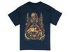 Fantasy Monsterbuch Schloss T-Shirt Einzigartiges Grafik-T-Shirt Gruseliges Novelty Shirt Geschenk für Buchliebhaber Horror-Fan Bekleidung Herren Kleidung