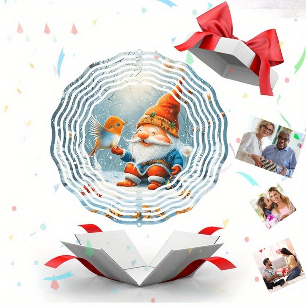Weihnachtsgnom Windspiel Außendekor mit Schneeflocken Tannenzapfen und Vogeldesign für Garten Feiertag Hochzeit Geburtstagsgeschenk