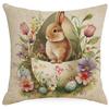 New Easter Pillowcase Retro Rabbit Easter Egg Flowers Decoration Pillow Sofa Cushion Cover