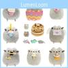 Carino Gatto Peluche Corto Giocattolo Ripieno in Stile Gelato, Biscotto, Ciambella, Sushi o Patatina