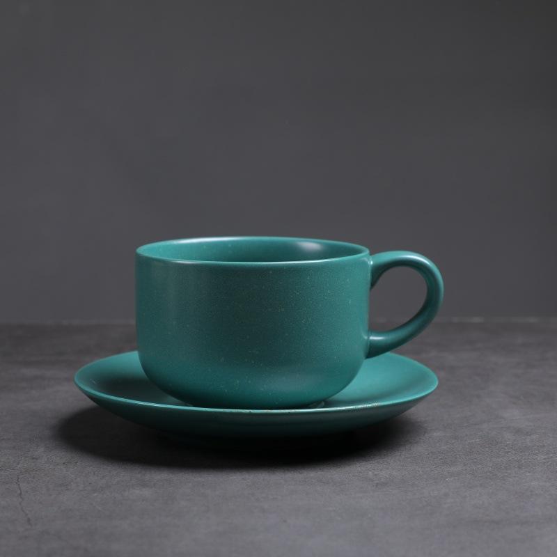 Zestaw Filiżanka i Spodek do Kawy Wypalany w Piecu, Retro Ceramiczna Filiżanka Kreatywny Kubek na Popołudniową Herbatę, Filiżanka do Kawy Cappuccino Latte