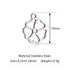 5Pcs/Lot Floral Theme Flower Charms Stainless Steel Sakura/Peach Blossom/Clover Pendants DIY Necklace Bracelets Jewelry Making