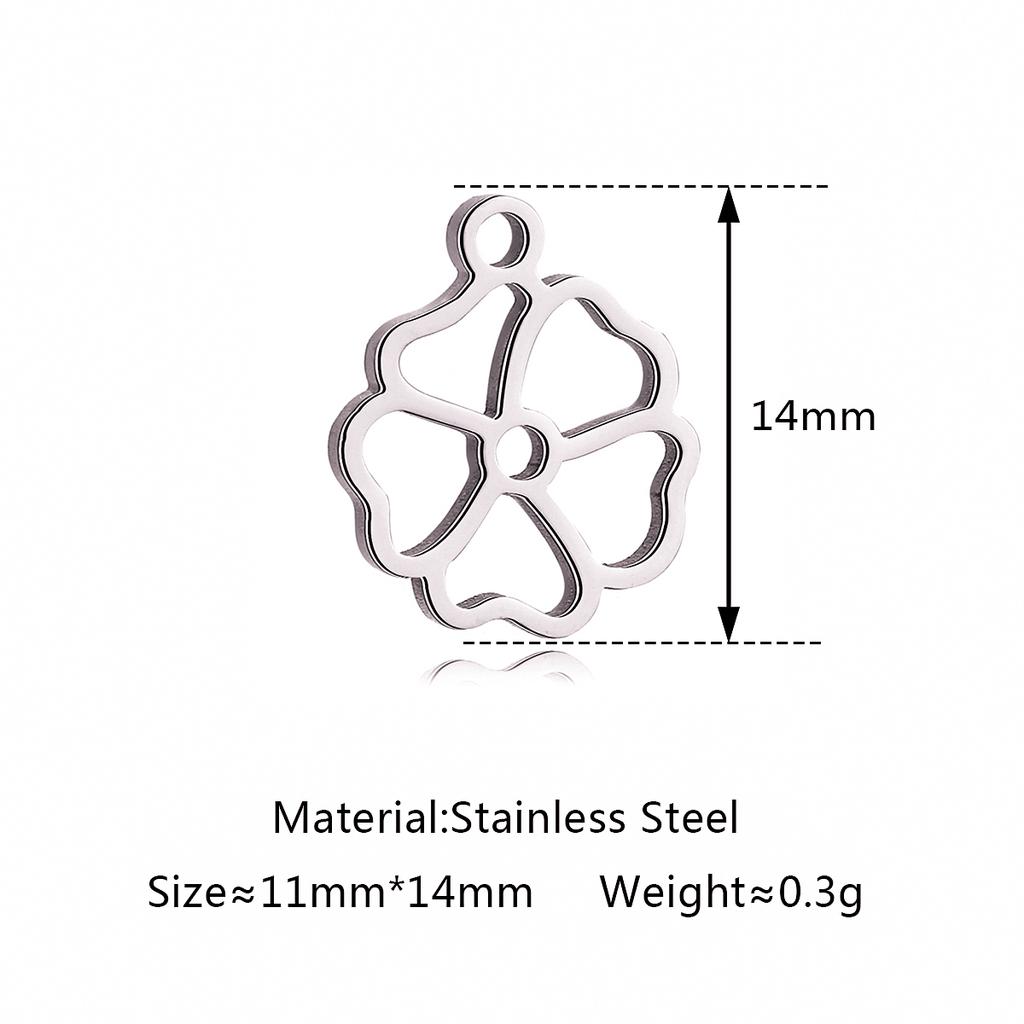 5Pcs/Lot Floral Theme Flower Charms Stainless Steel Sakura/Peach Blossom/Clover Pendants DIY Necklace Bracelets Jewelry Making