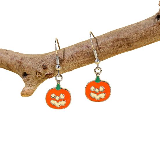 1 Pair Halloween Earrings Bat Ghost Hand Spider Pumpkin Ghost Black Cat Shape Drop Earrings Jewelry Accessories