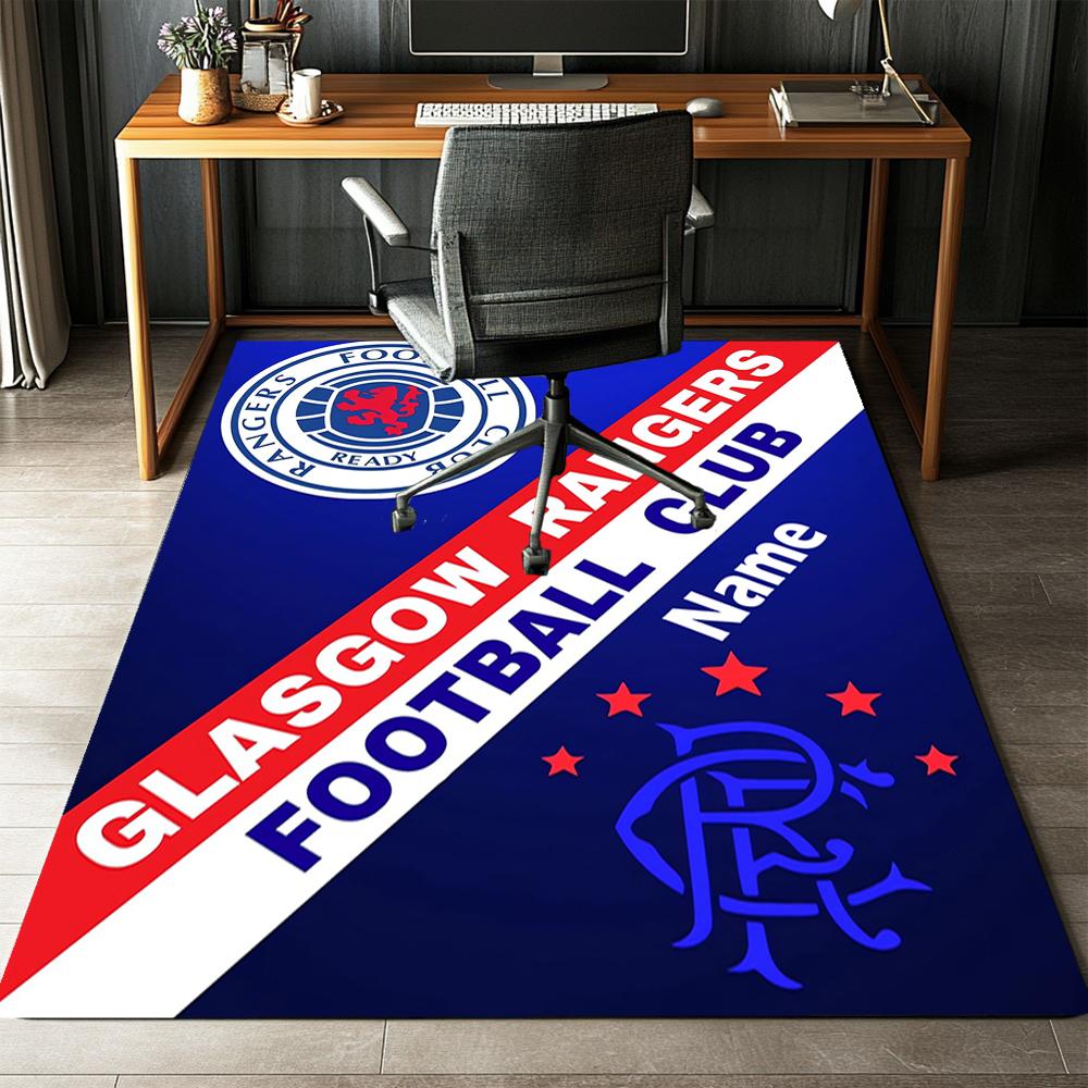 Custom Name Rangers F.C Printed Carpet,Rug for Office Chair Living Room Bedroom Kitchen Room Decor Gifts.