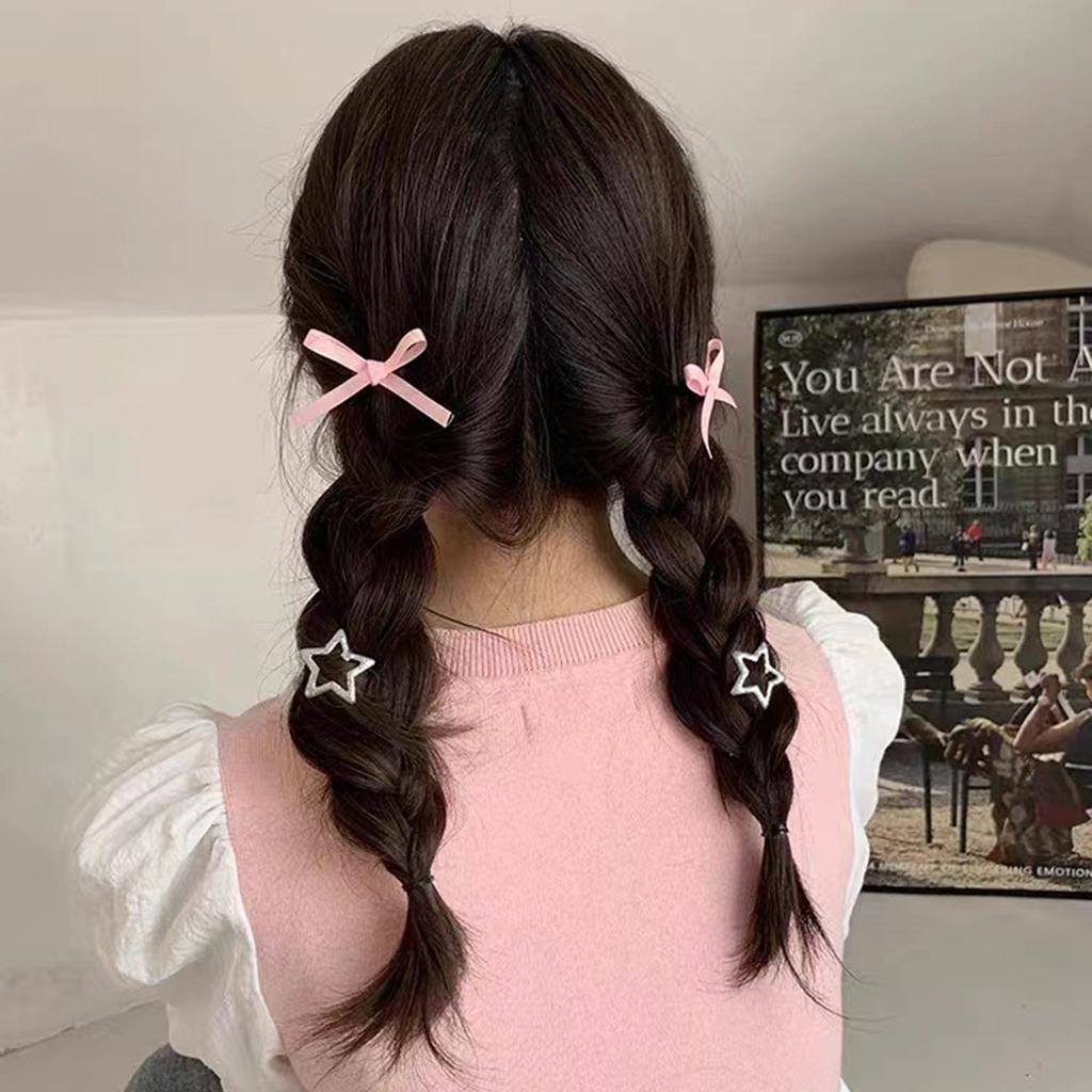 8 Stück Schleifenhaarspangen Kleine Haarspangen Rosa Haarnadeln Styling Haaraccessoires für Frauen Kinder Kleinkinder Mädchen