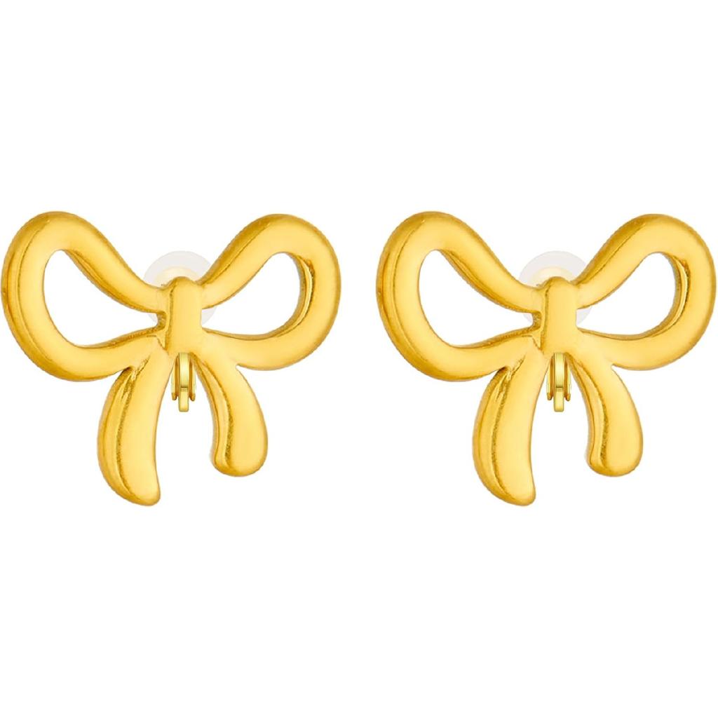 Clip On Earrings for Non Pierced Ears, Gold Tone Lightweight Clip-On Earrings for Women, Vintage Style Jewelry for Everyday Wear