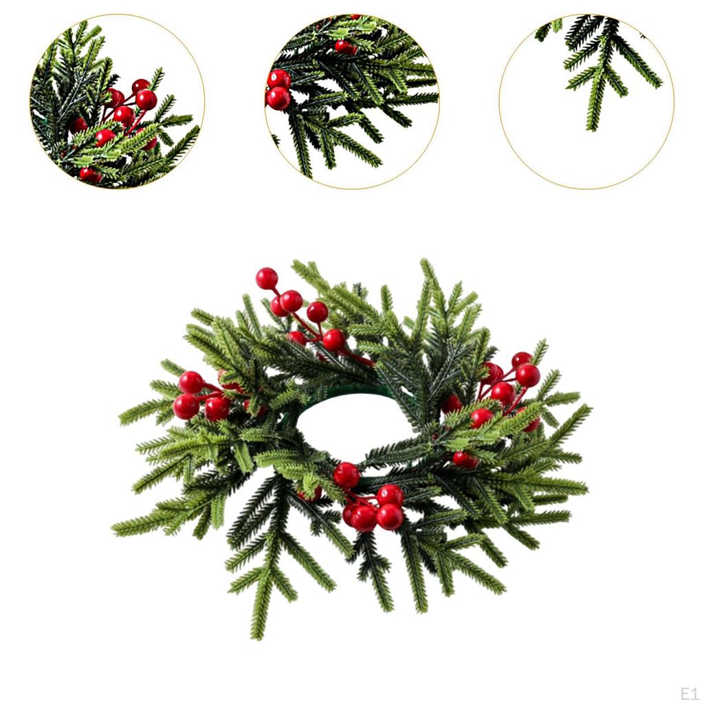 Christmas Candle Ring Holder for Wedding Parties Decorative Desktop Ornament