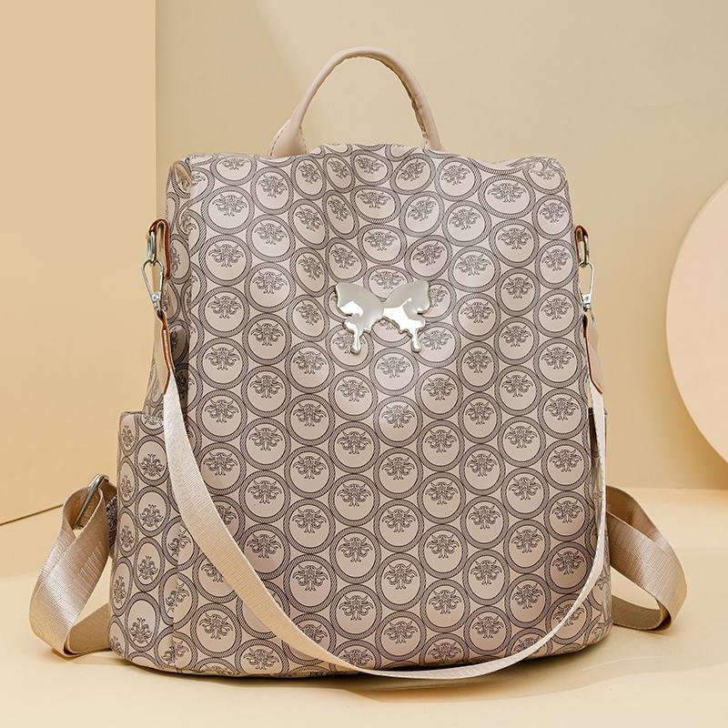 Anti-Theft Backpack Print Women's Commuter Large Capacity Travel Backpack Student Schoolbag