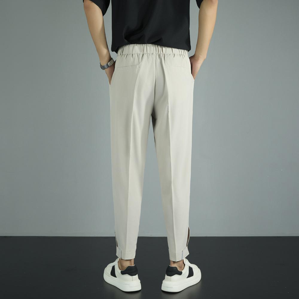 Summer casual pants men's trousers drape leggings slim-fitting versatile tapered nine-point pants Harlan pants loose small feet