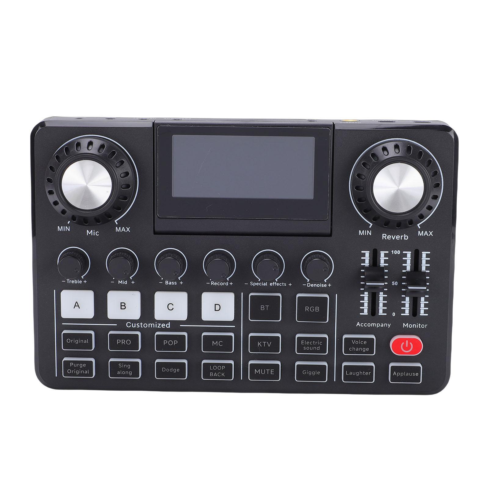 

Podcast Microphone Bundle Sound Mixer Board Set with Foldable LED Screen Boom Arm 3.5mm Condenser Mic for PC Recording