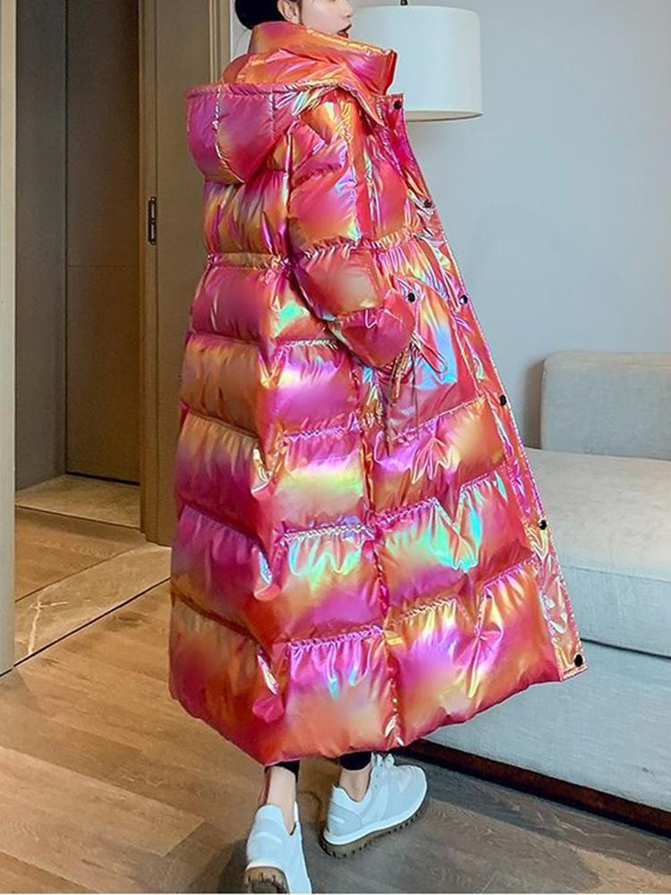 

Зимние непромокаемые длинные парки с хлопковой подкладкой, женское толстое теплое зимнее пальто с капюшоном, модная верхняя одежда больших размеров S розовый