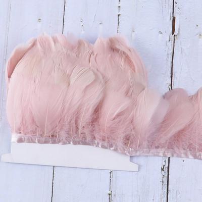 1 Meter Baby Pink Goose Duck Feather Trims Fringe 8-10 Cm Colored Geese Feathers Ribbon Trimming For Party Dress Sewing Decor