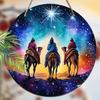 Colorful Starry Sky Three Dynasties Saint Pattern,home Wall or Door Decoration,2d Flat wooden,Christmas Decoration, Gifts for Friends and Family