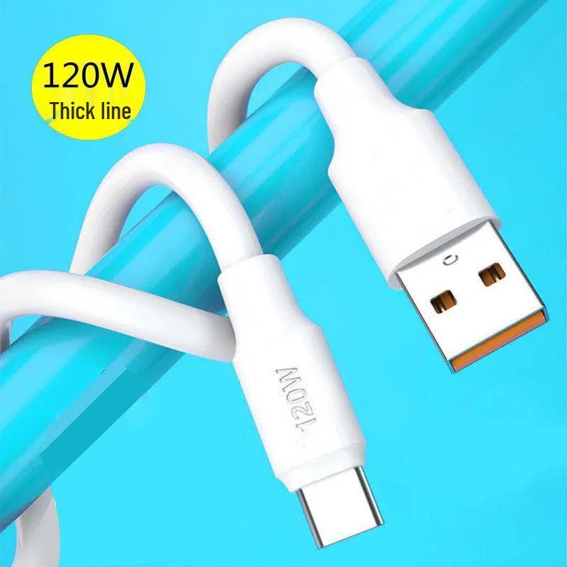 120W Super Fast 6A Charging Cable for Apple 15/16 & Huawei Type-C Devices