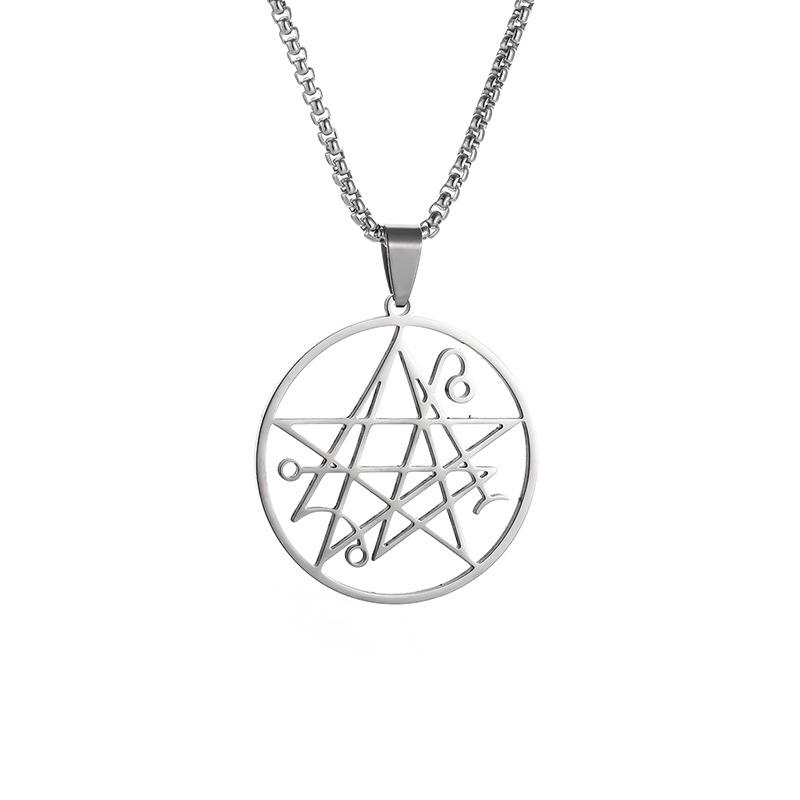 European and American Fashion Necklace Stainless Steel Pendant Satan Death Economics Casual Necklace