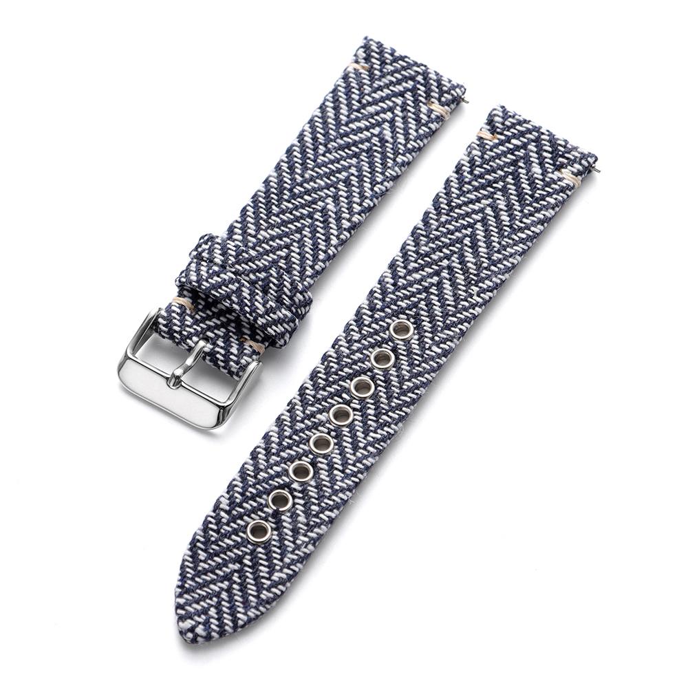 Canvas Nylon Strap Sailcloth Tweed Watch Band 18mm 20mm 22mm for Omega for Seiko Quick Release Leather Bracelet for Men Women